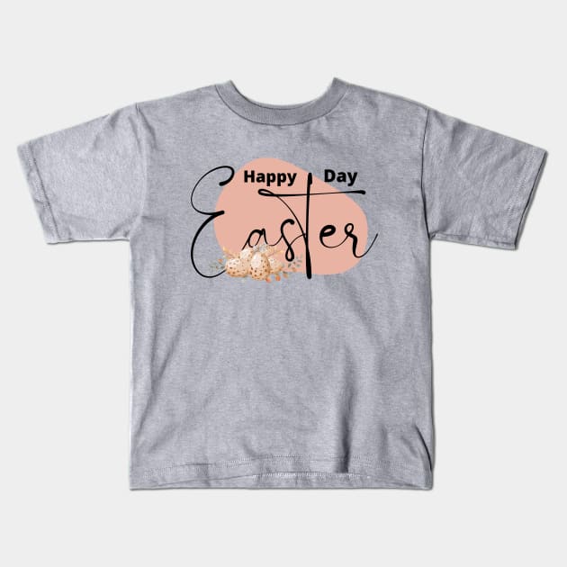 Happy Easter Day Kids T-Shirt by Anna-Kik